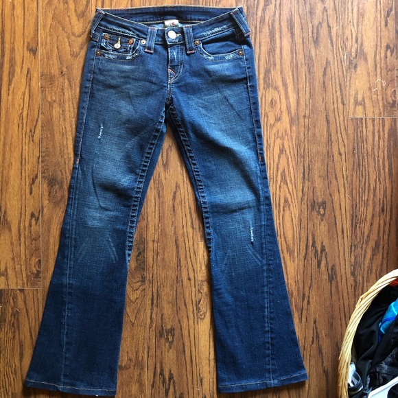 True Religion Jeans Dark Rinse Low Flare Leg Jeans - Picture 4 of 8